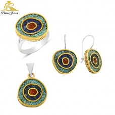 Gümüş Taşlı Set